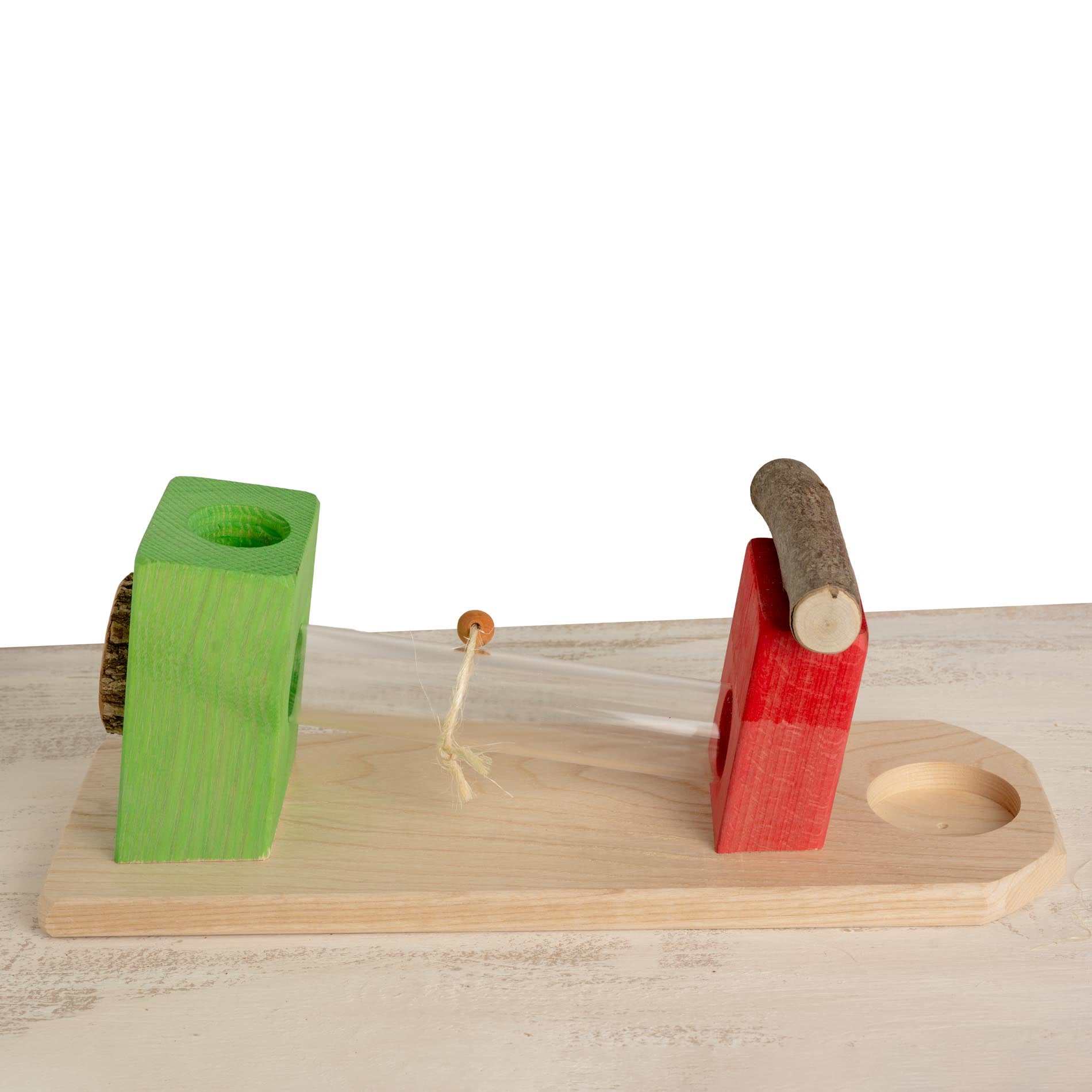 rico-s-futterkiste-kugelbahn-papageien-intelligenzspielzeug-holz image 1