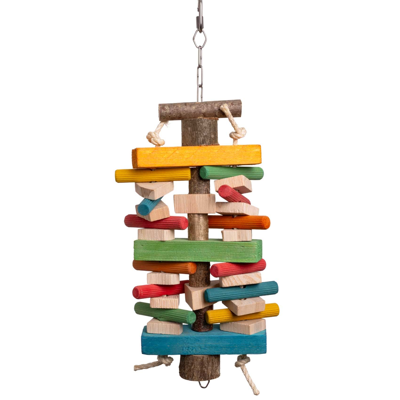 rico-s-futterkiste-knabbertrio-papageienspielzeug-holz-45-cm image 1
