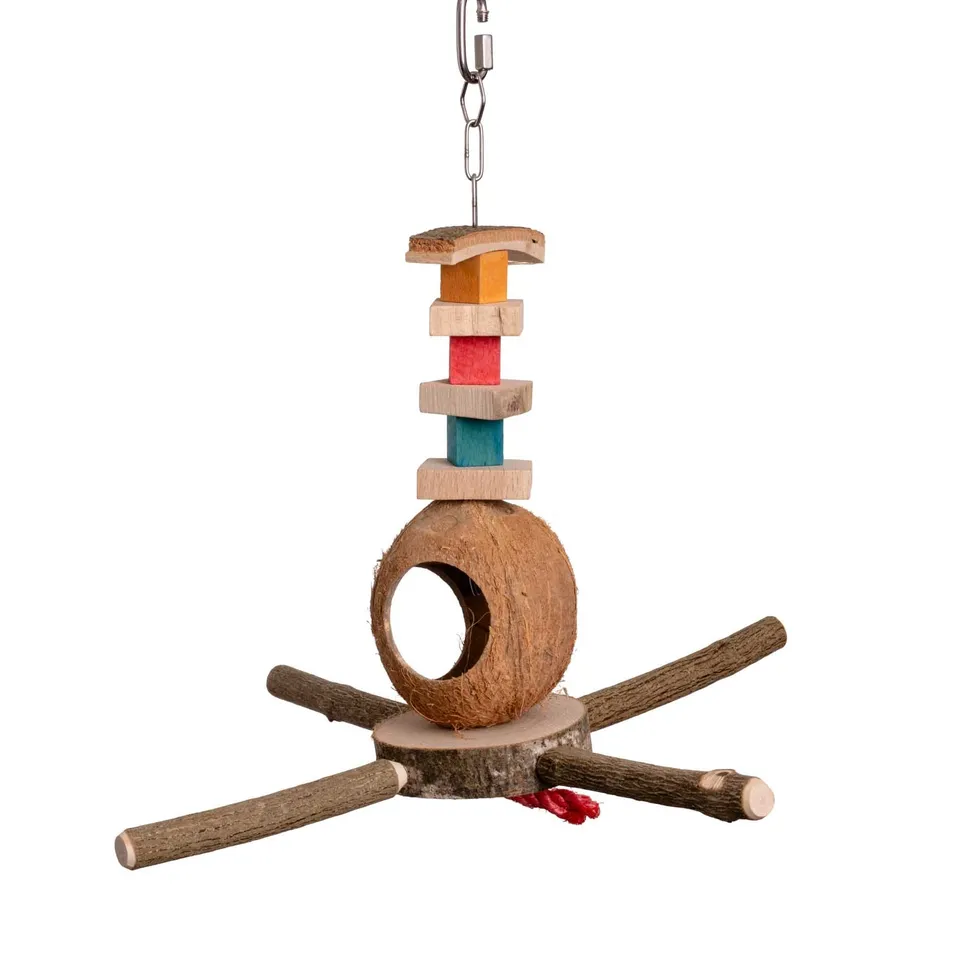 rico-s-futterkiste-futterkugel-kokosnuss-sittichspielzeug-30-cm image 1