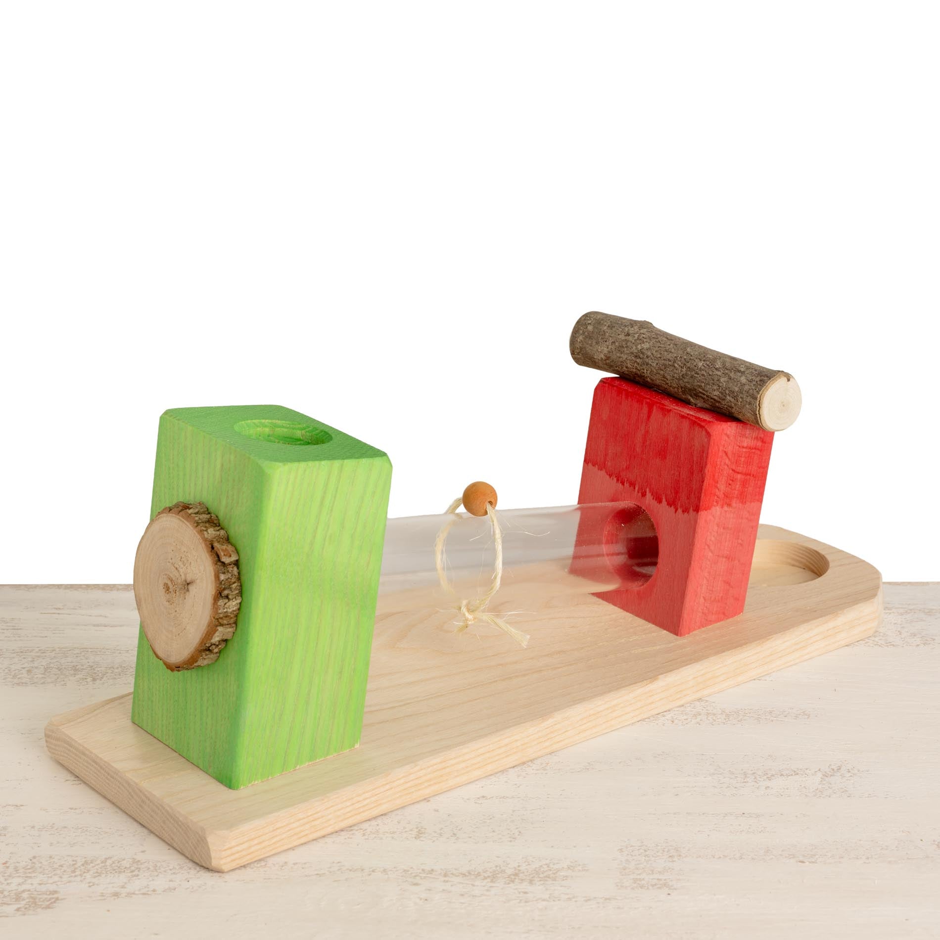 rico-s-futterkiste-kugelbahn-papageien-intelligenzspielzeug-holz image 2