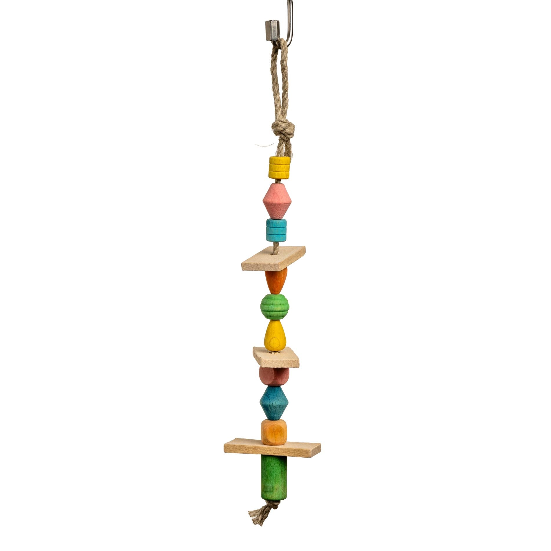 rico-s-futterkiste-hanfseil-mit-bunten-perlen-sittichspielzeug-23-cm image 1