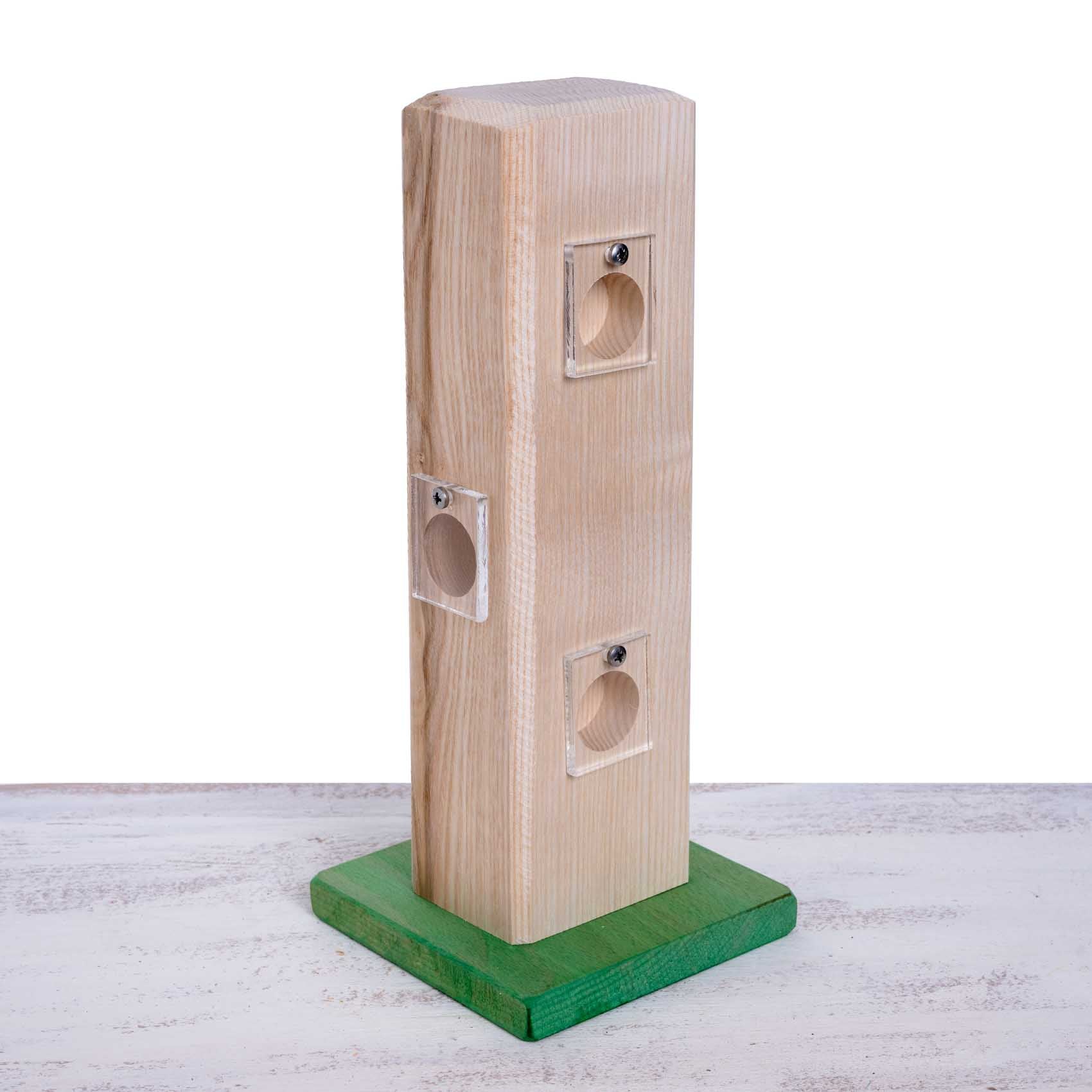 rico-s-futterkiste-versteckspielturm-intelligenzspielzeug-papagei-holz-30-cm image 1