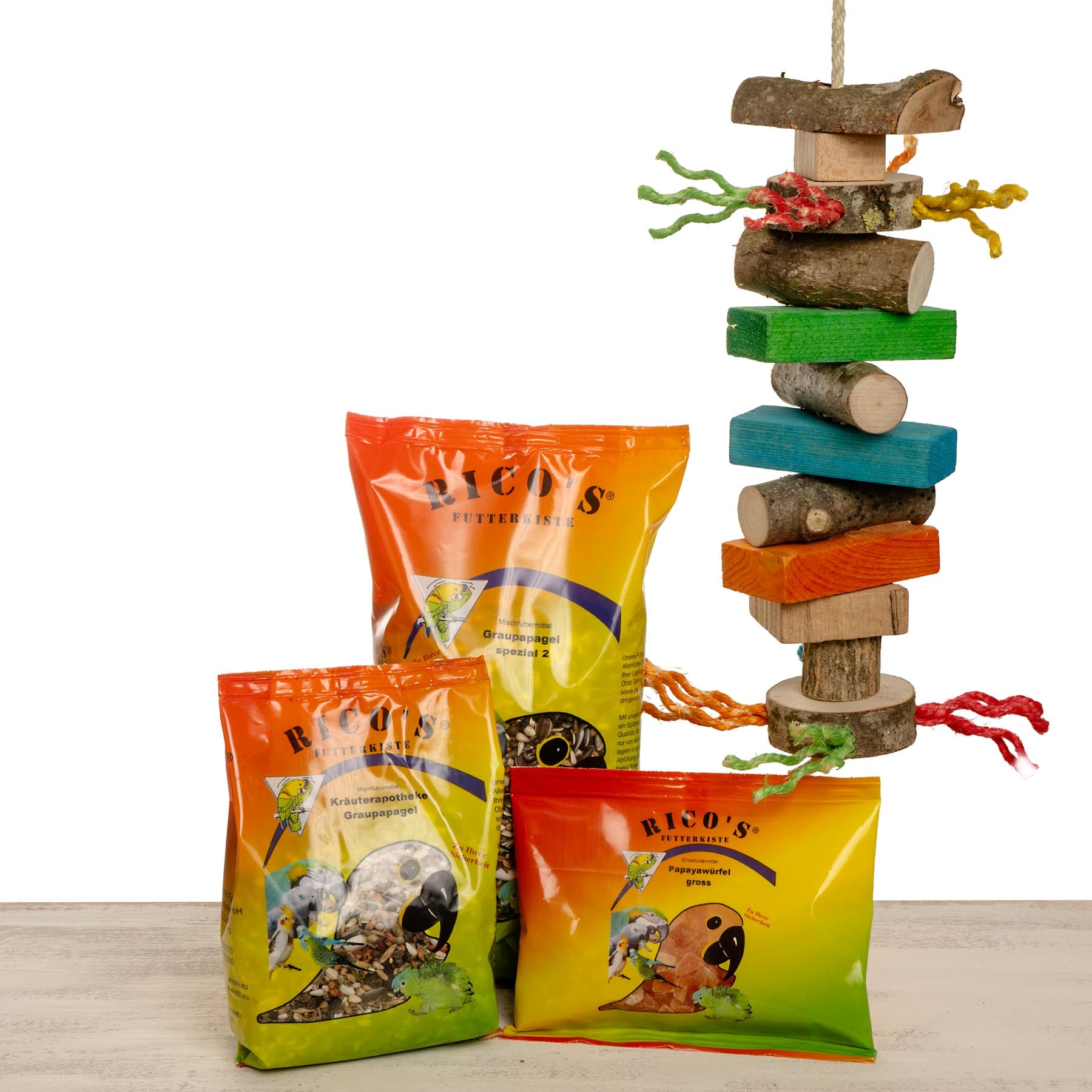 rico-s-futterkiste-starter-kit-graupapagei-ara-papageienfutter-set image 1