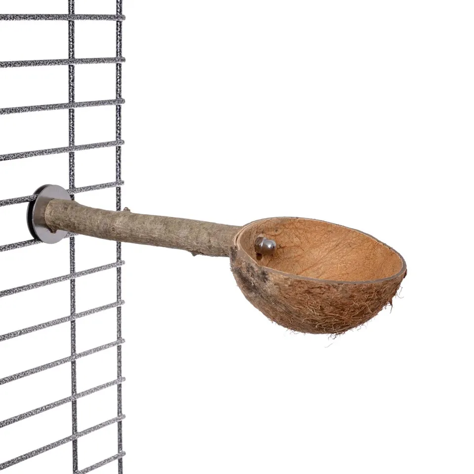 rico-s-futterkiste-futterschale-kokos-sitzstange-25cm-natur image 1