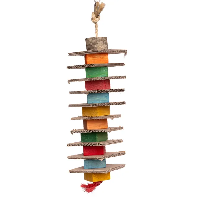 rico-s-futterkiste-pappe-schredder-turm-papageienspielzeug-gro image 1