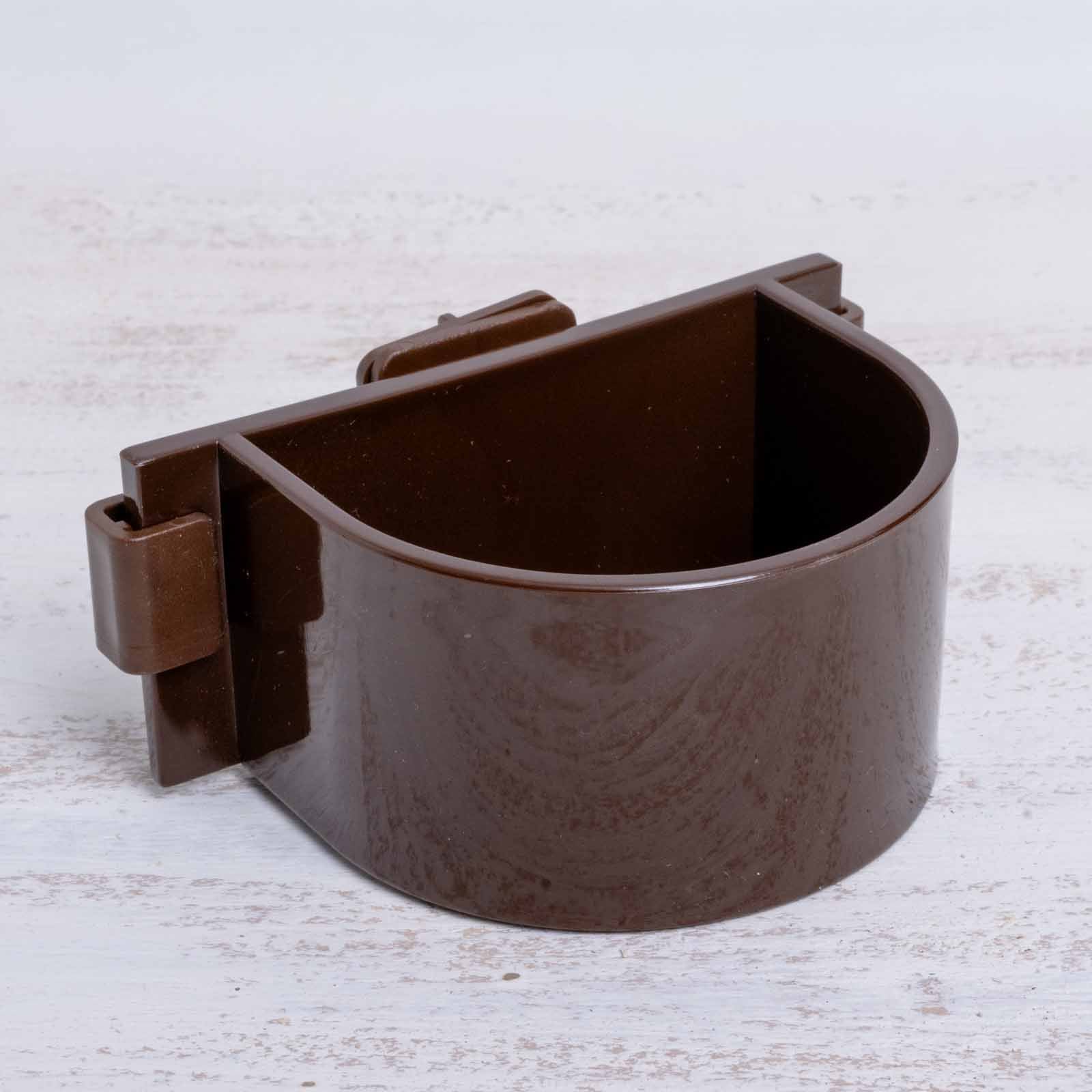 rico-s-futterkiste-futter-wassernapf-braun-mit-spezialhalterung image 1