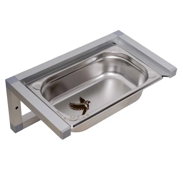 rico-s-futterkiste-edelstahlwanne-klein-32x19cm-wandmontage image 1