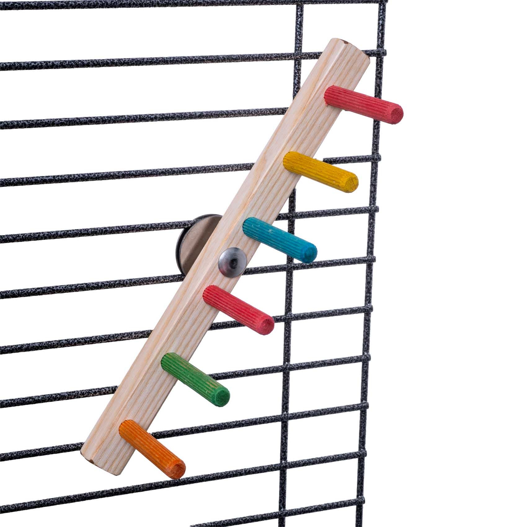rico-s-futterkiste-leiter-treppe-sittichspielzeug-25-cm-holz-bunt image 2