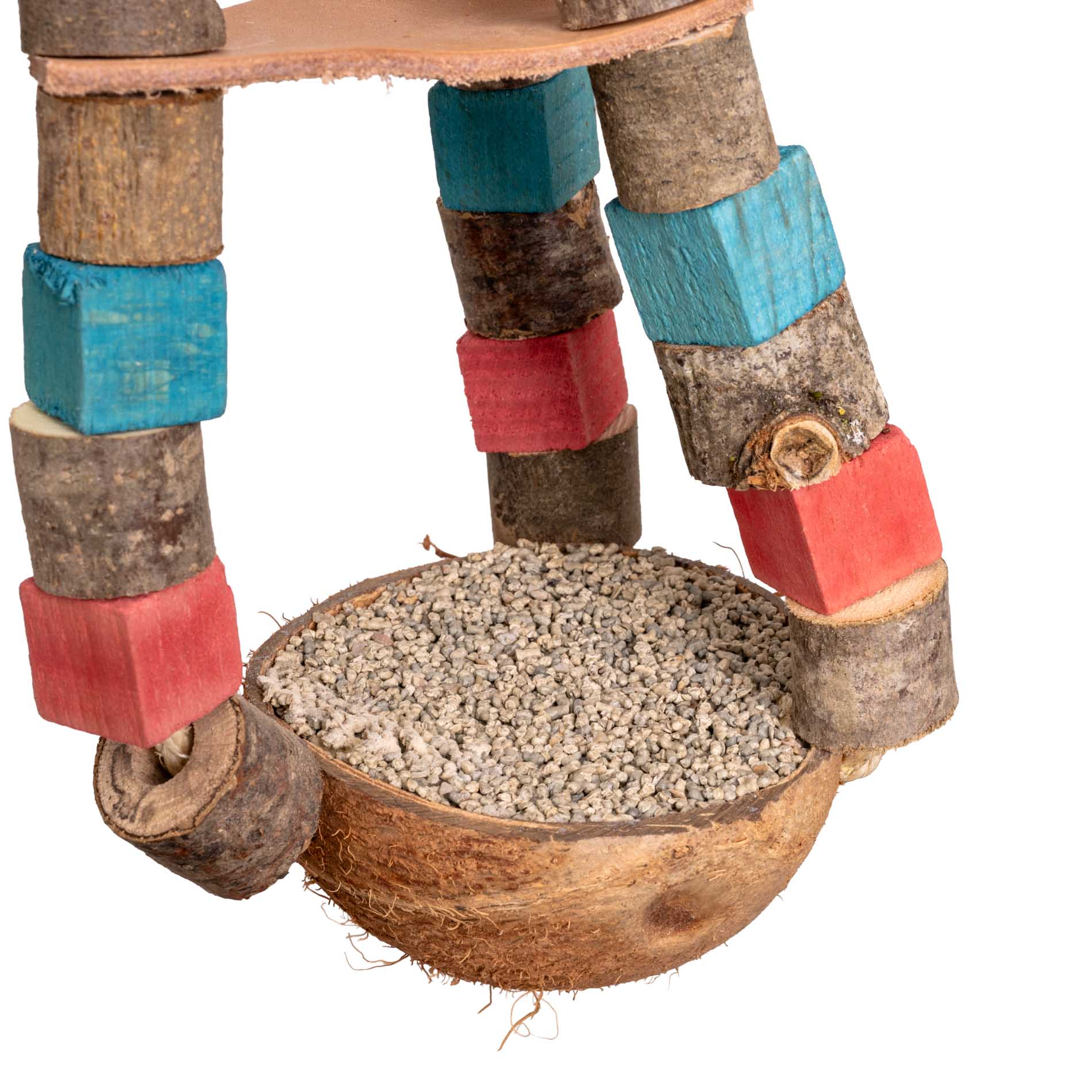 rico-s-futterkiste-mineralien-kokosnuss-papageienspielzeug-42-cm image 2