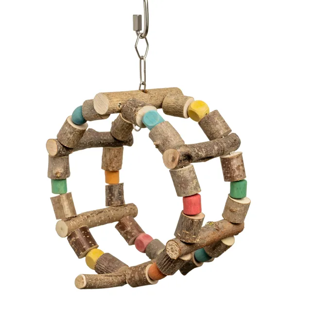 rico-s-futterkiste-sittich-schaukelrad-natur-vogelspielzeug-holz image 1