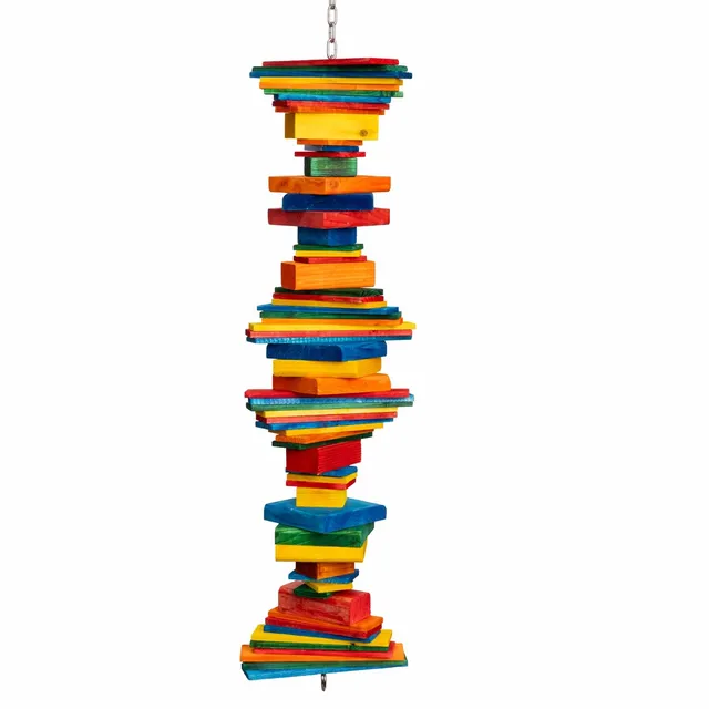 rico-s-futterkiste-pharaon-large-papageienspielzeug-holzbl-cke-86-cm image 1
