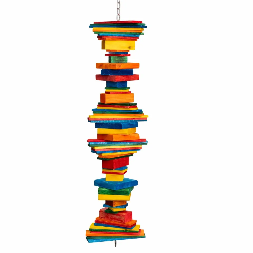 rico-s-futterkiste-pharaon-large-papageienspielzeug-holzbl-cke-86-cm image 1