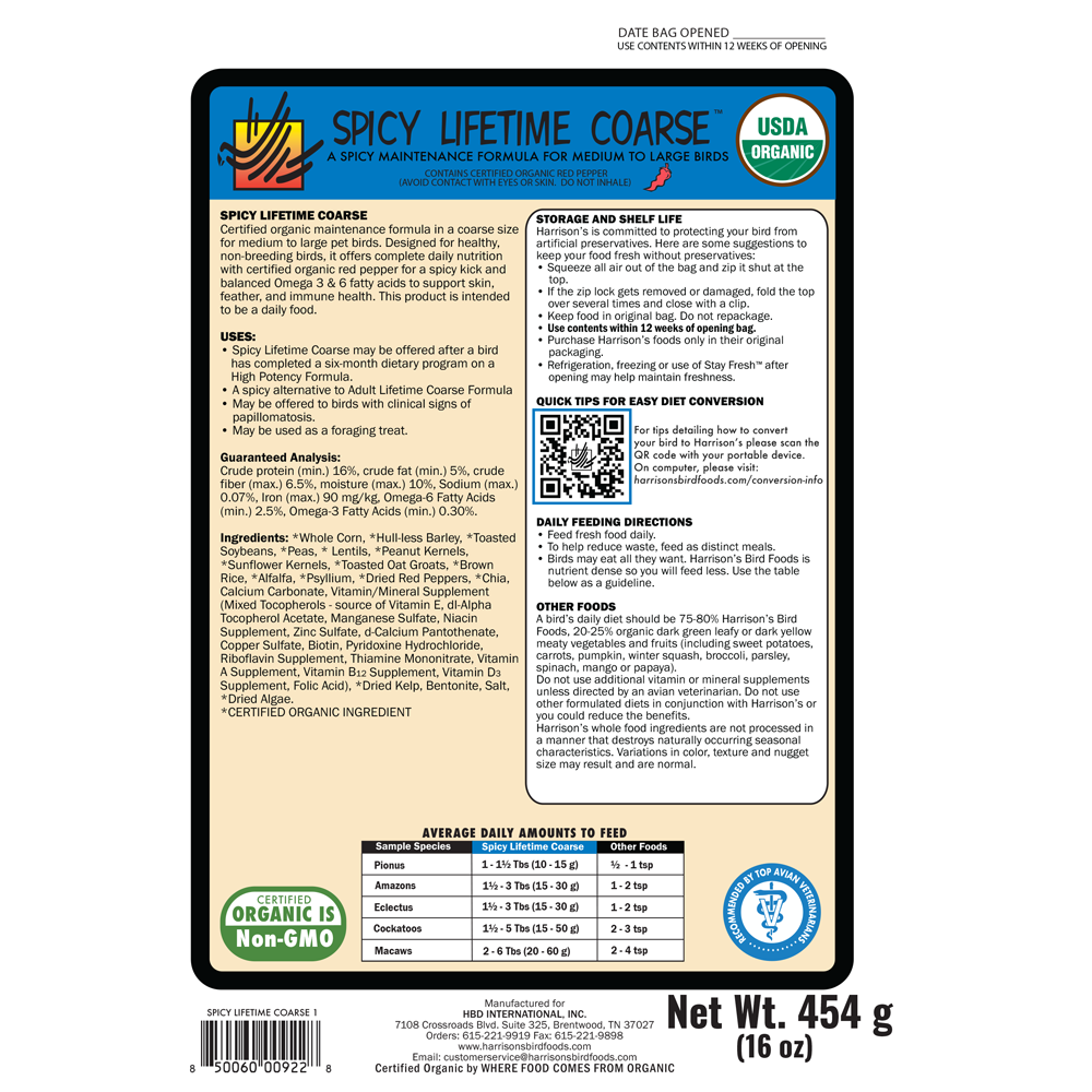 harrison-adult-lifetime-spicy-papageienfutter-grob-bio image 3