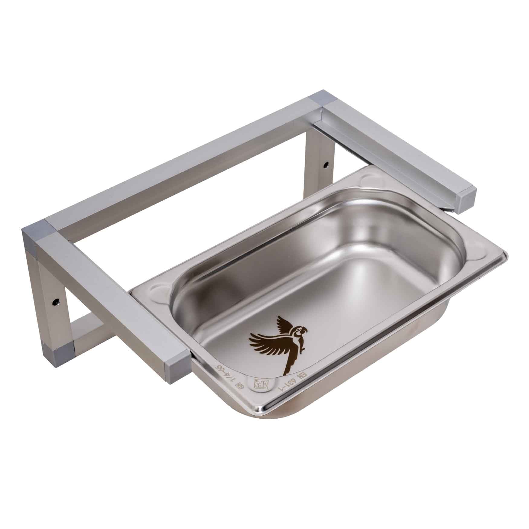 rico-s-futterkiste-edelstahlwanne-klein-32x19cm-wandmontage image 2