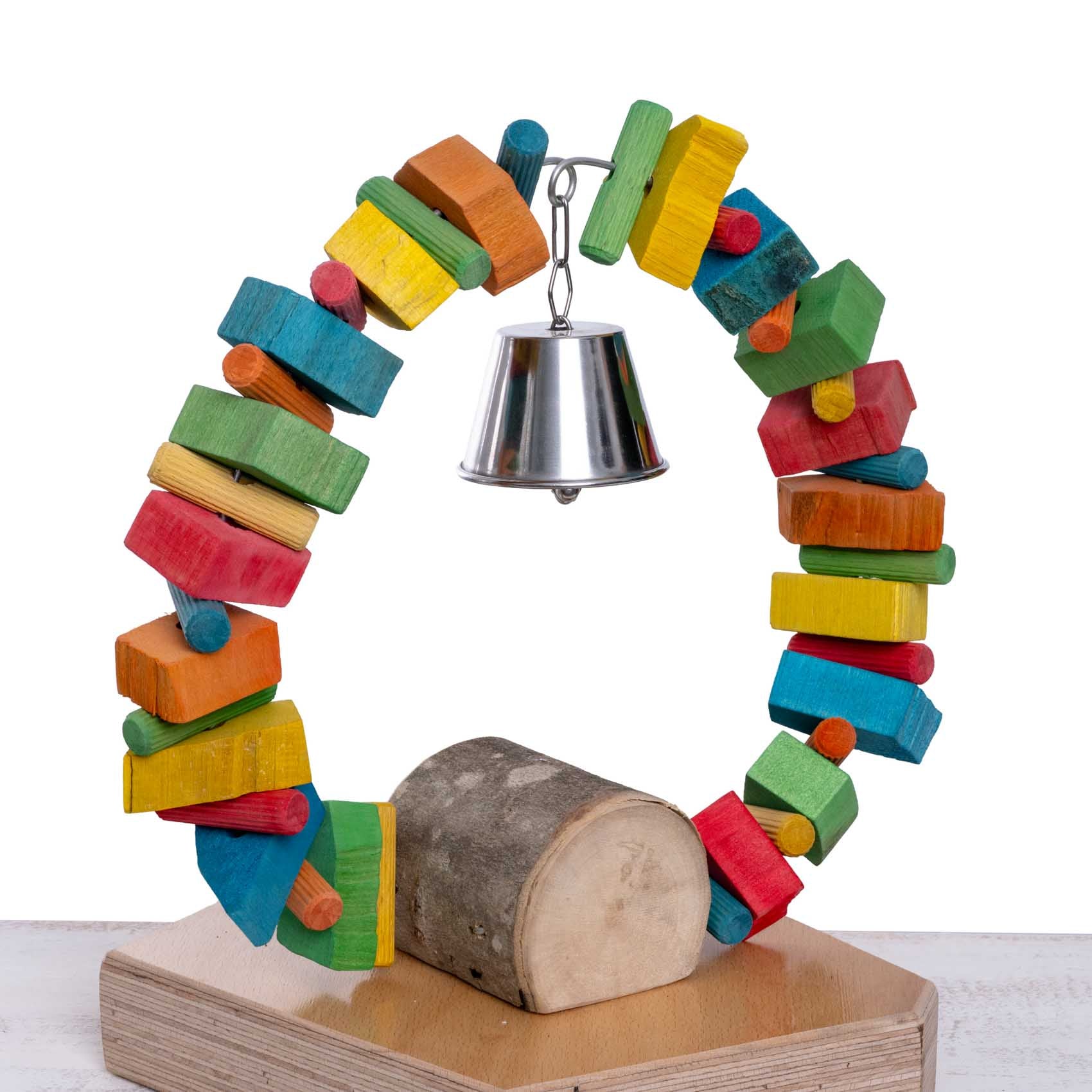 rico-s-futterkiste-knabberbogen-vario-papageienspielzeug-glocke image 1