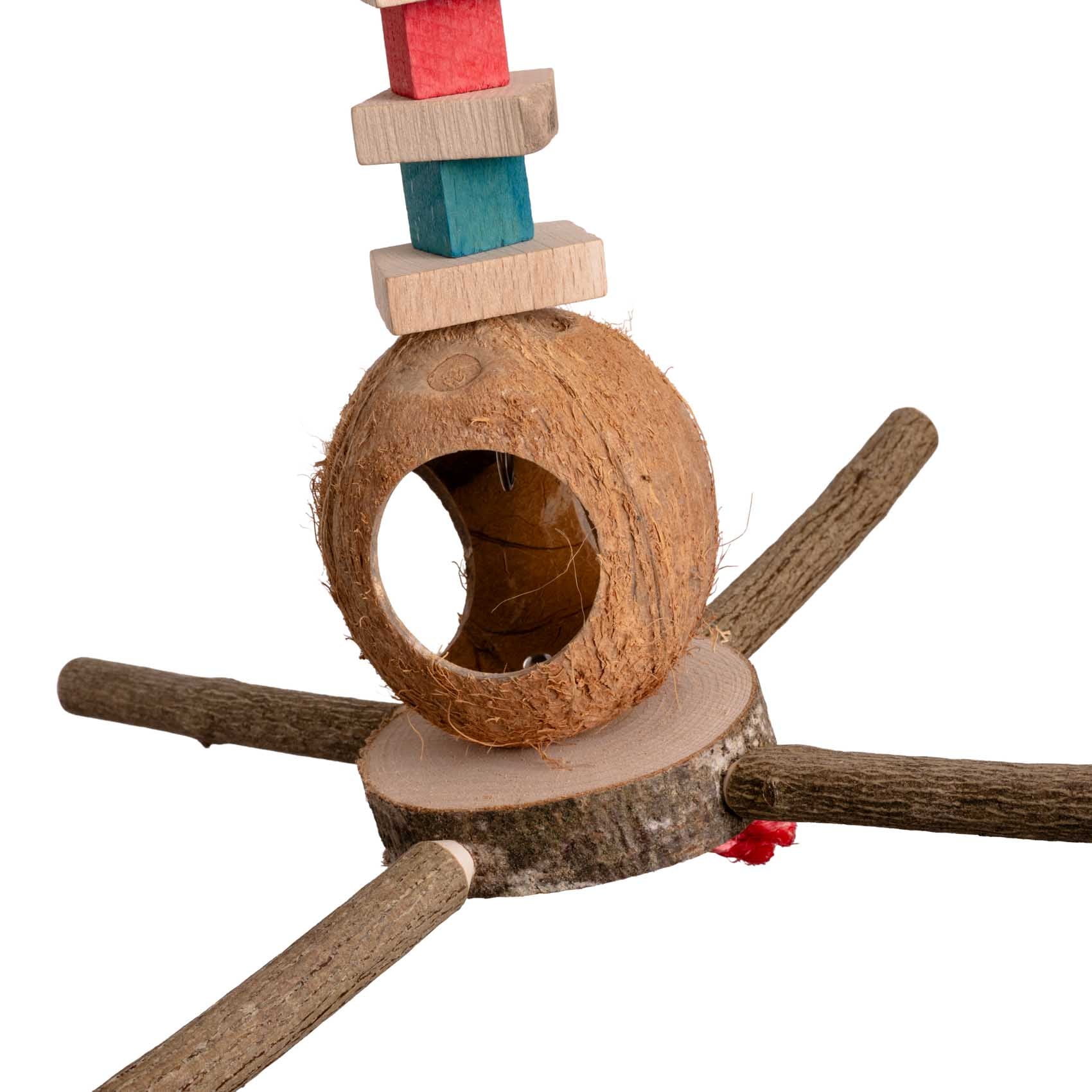 rico-s-futterkiste-futterkugel-kokosnuss-sittichspielzeug-30-cm image 2