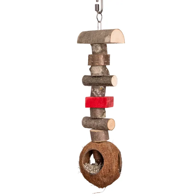 rico-s-futterkiste-mineralien-kokosnuss-papageienspielzeug-holz image 1