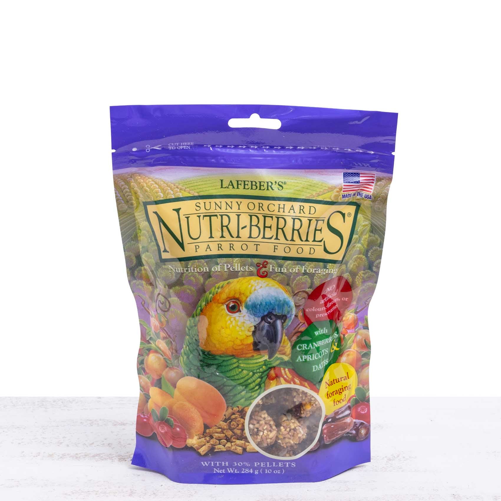 lafeber-sunny-orchard-nutriberries-papagei-snack-284-g-frucht image 1