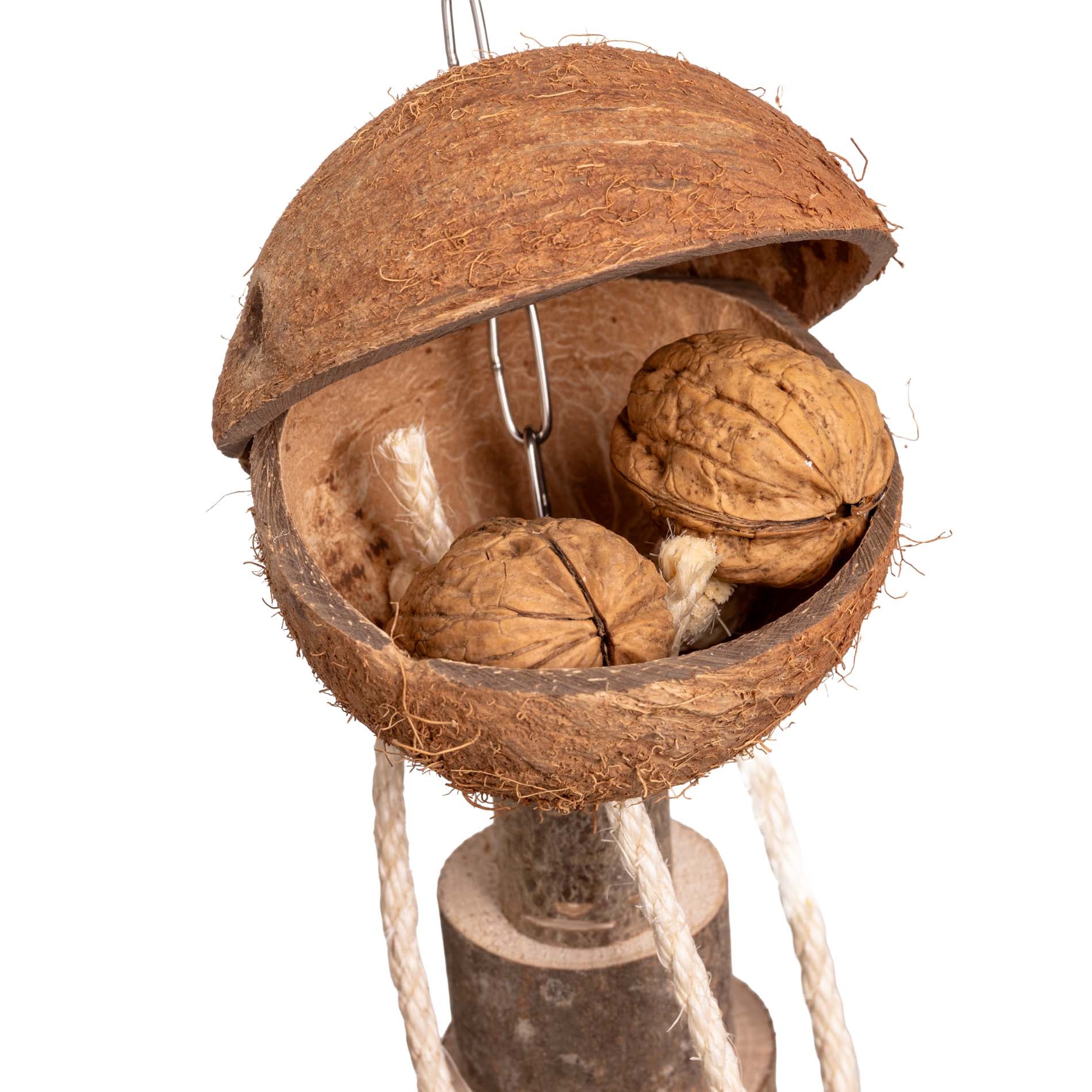 kokosnuss-futterversteck-papageien-intelligenzspielzeug-60cm image 2