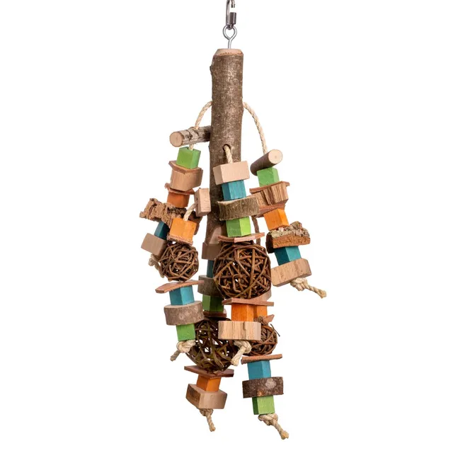 rico-s-futterkiste-happy-ball-papageienspielzeug-naturholz-50-cm image 1