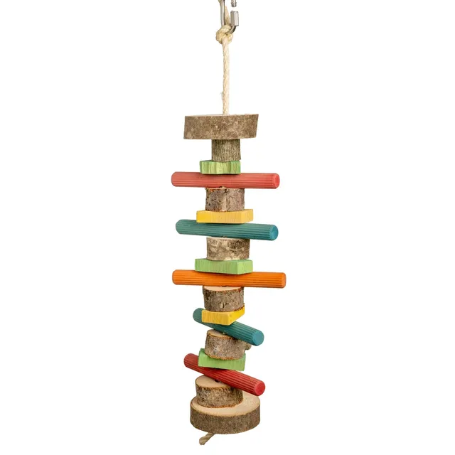 rico-s-futterkiste-knabber-st-bchen-papageienspielzeug-holz-sisal-40cm image 1