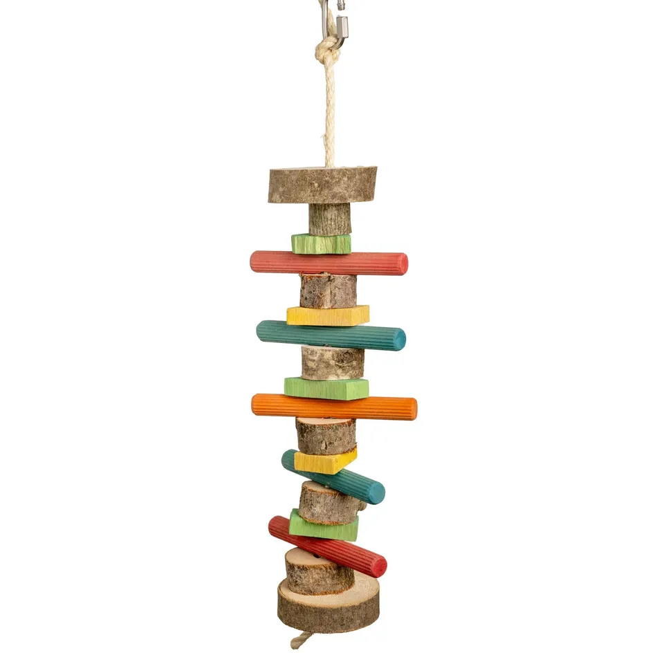 rico-s-futterkiste-knabber-st-bchen-papageienspielzeug-holz-sisal-40cm image 1