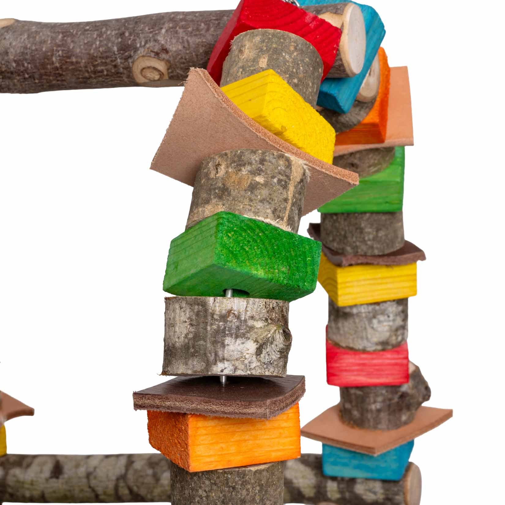 rico-s-futterkiste-tunnel-schaukel-papageienspielzeug-holz image 4