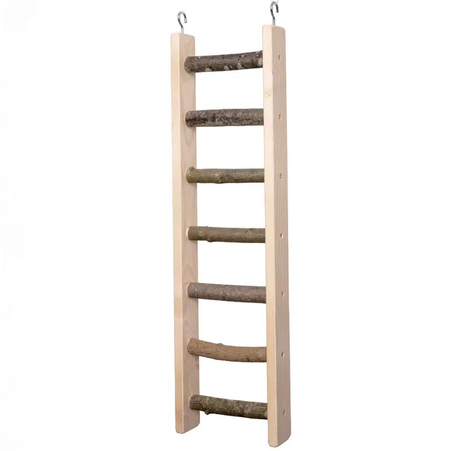 rico-s-futterkiste-holzleiter-rustikal-70-cm-papageienspielzeug image 1