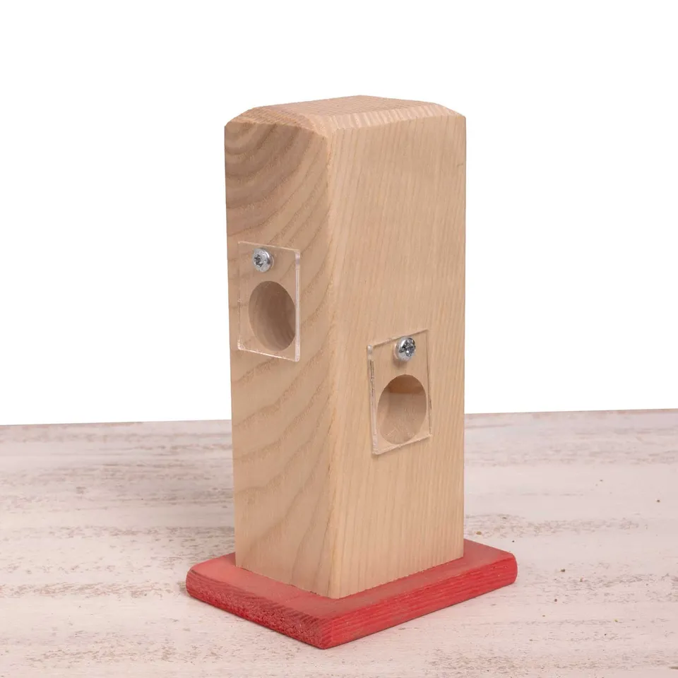 rico-s-futterkiste-versteckspielturm-intelligenzspielzeug-f-r-sittiche-holz image 1
