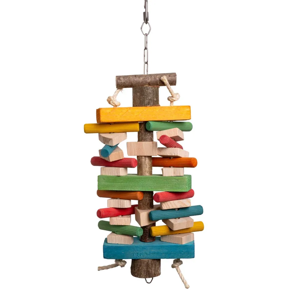 rico-s-futterkiste-knabbertrio-papageienspielzeug-holz-45-cm image 1