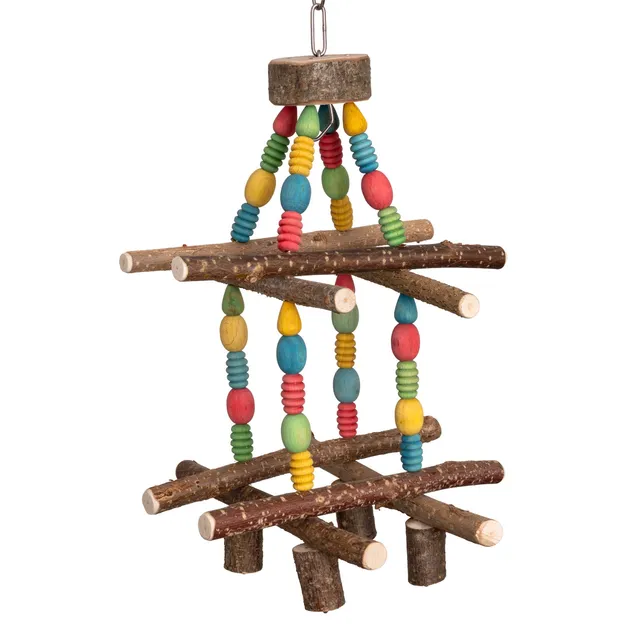 mg-kletterturm-abenteuer-sittichspielzeug-kletterturm-30-cm-naturholz image 1