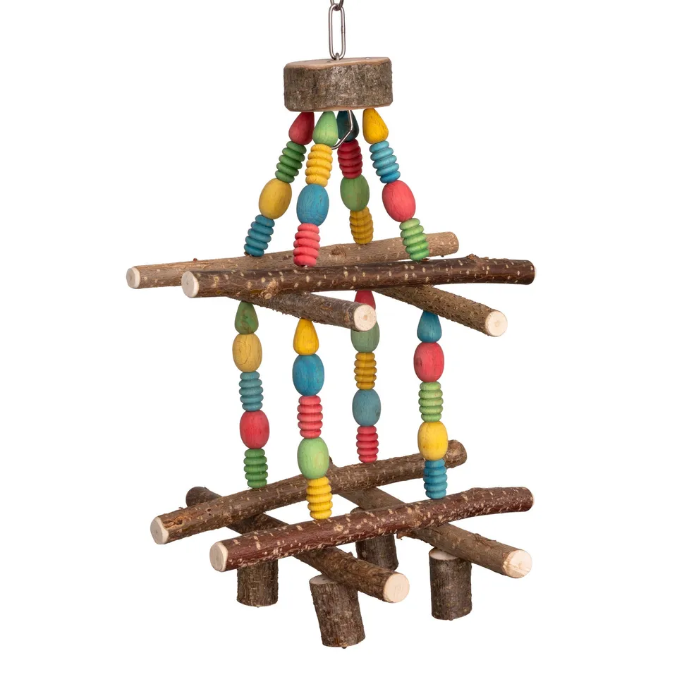 mg-kletterturm-abenteuer-sittichspielzeug-kletterturm-30-cm-naturholz image 1