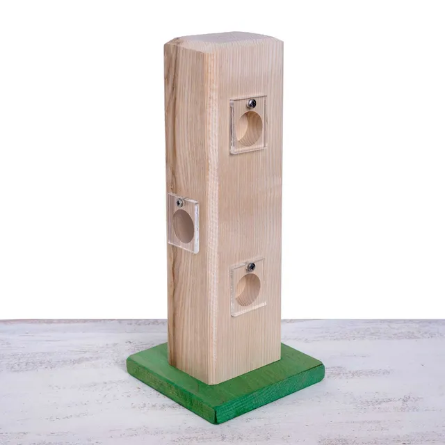 rico-s-futterkiste-versteckspielturm-intelligenzspielzeug-papagei-holz-30-cm image 1