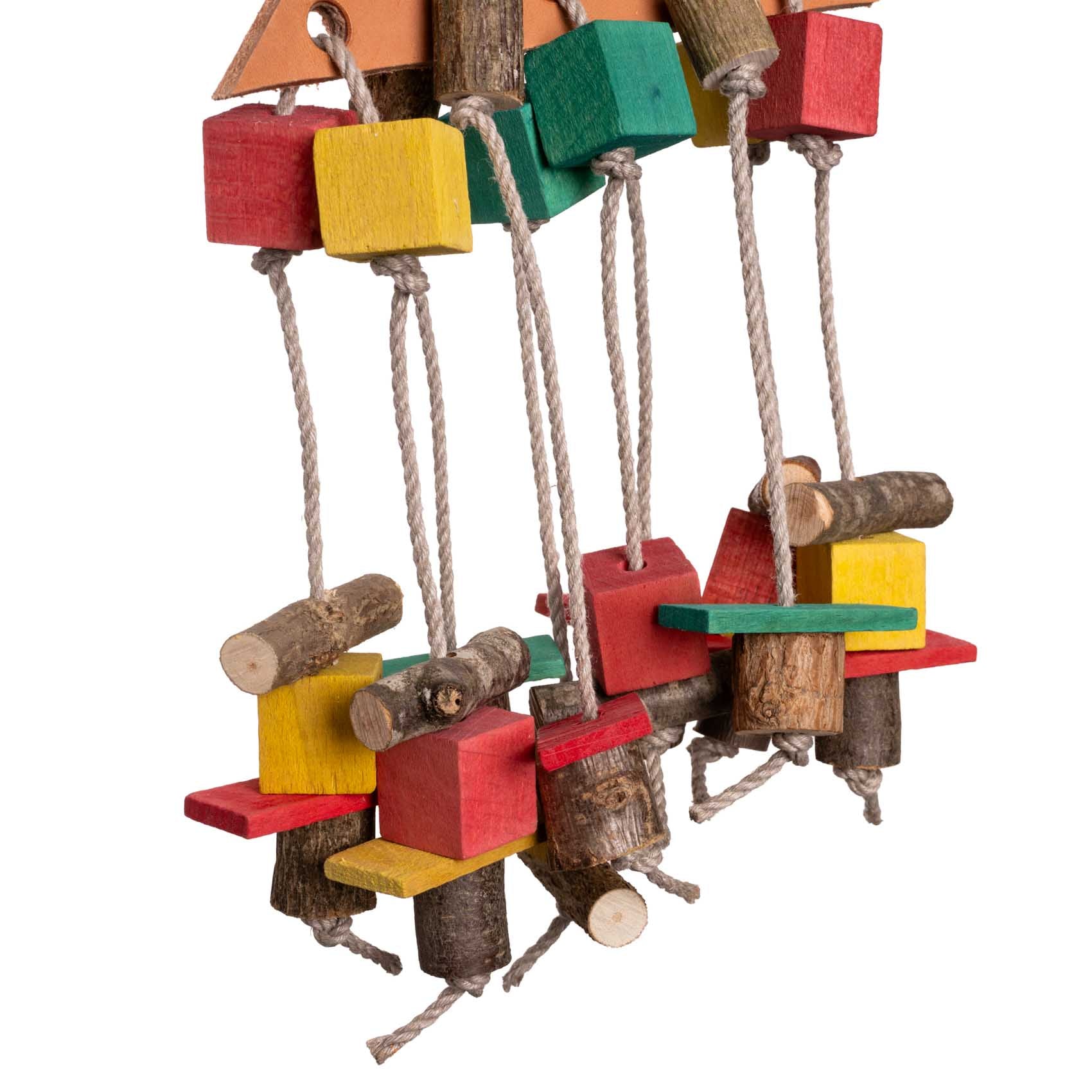 rico-s-futterkiste-lederdreieck-mit-hanfschn-ren-sittichspielzeug-leder image 2