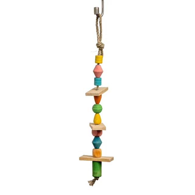 rico-s-futterkiste-hanfseil-mit-bunten-perlen-sittichspielzeug-23-cm image 1