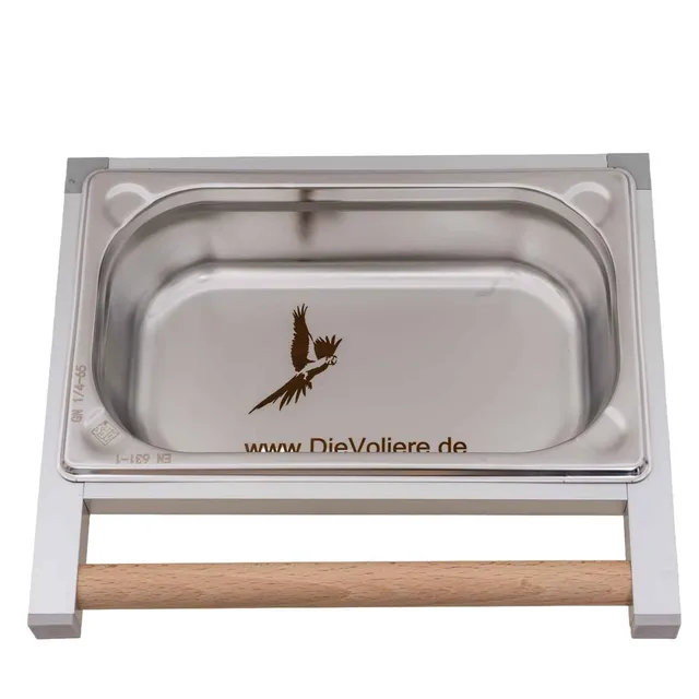 rico-s-futterkiste-volierenzubeh-r-edelstahlwanne-klein-futterschale-28x23-5cm image 1