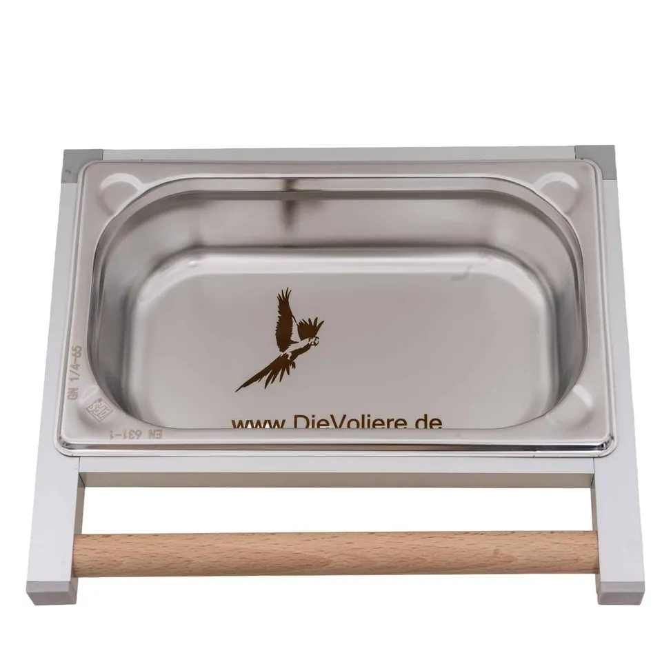 rico-s-futterkiste-volierenzubeh-r-edelstahlwanne-klein-futterschale-28x23-5cm image 1