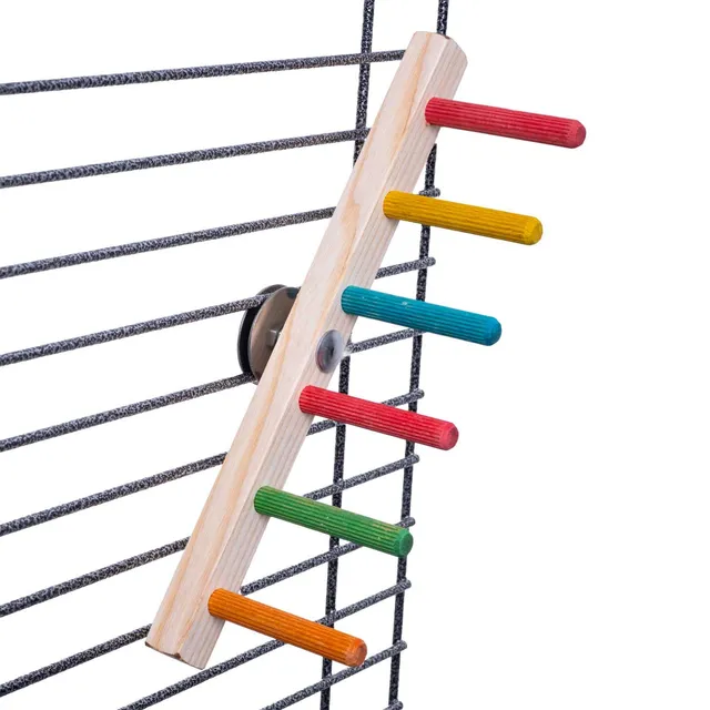 rico-s-futterkiste-leiter-treppe-sittichspielzeug-25-cm-holz-bunt image 1