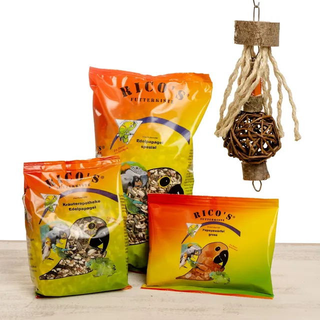 rico-s-futterkiste-starter-kit-edelpapagei-futtermittel-set image 1