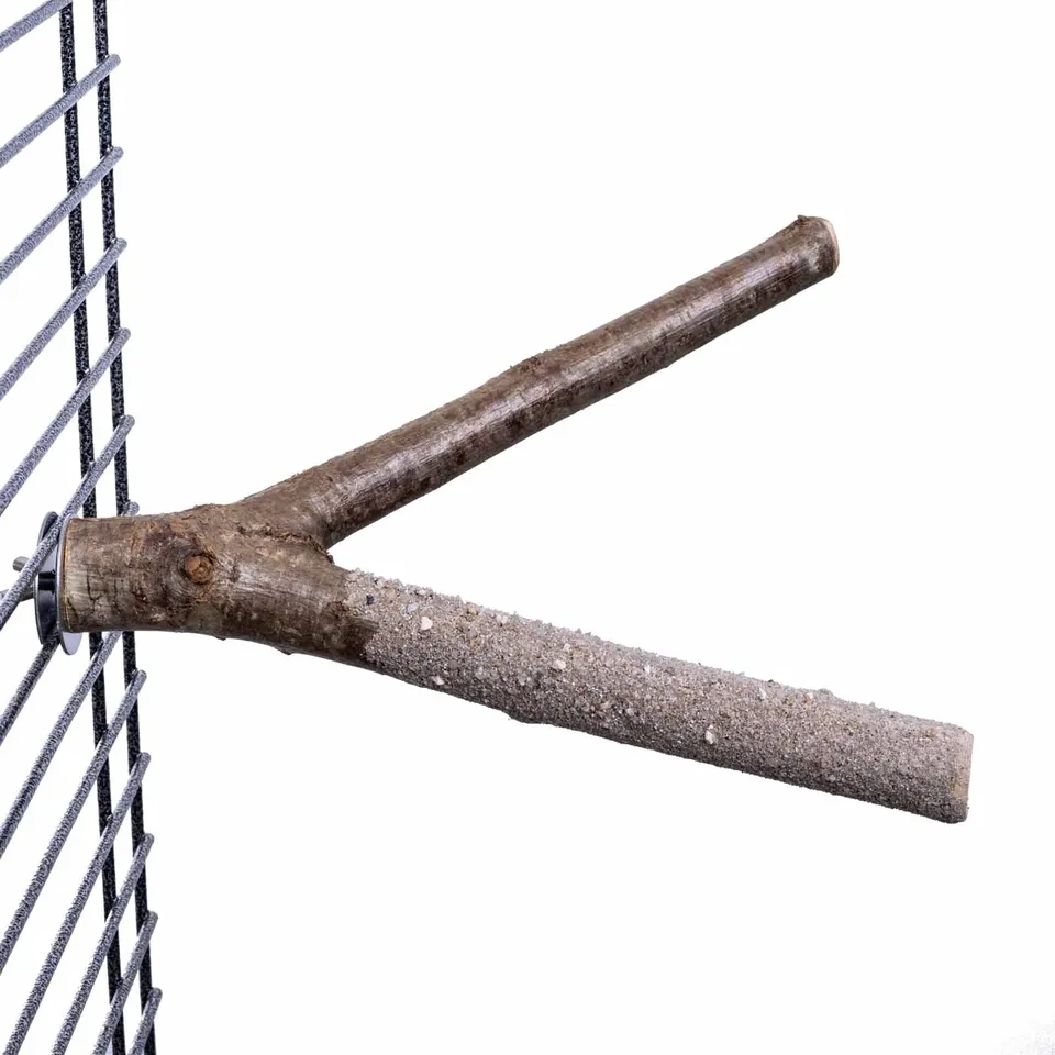 rico-s-futterkiste-krallenpflegeast-papagei-astgabel-sand-25-cm image 1