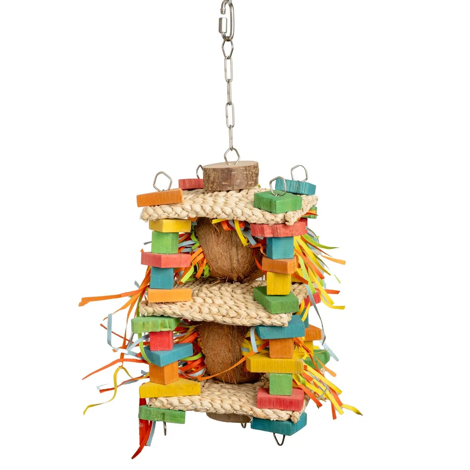 rico-s-futterkiste-sittichspielzeug-strohturm-papageienspielzeug-30x20-cm-foragi image 1
